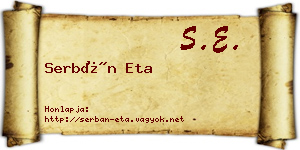 Serbán Eta névjegykártya